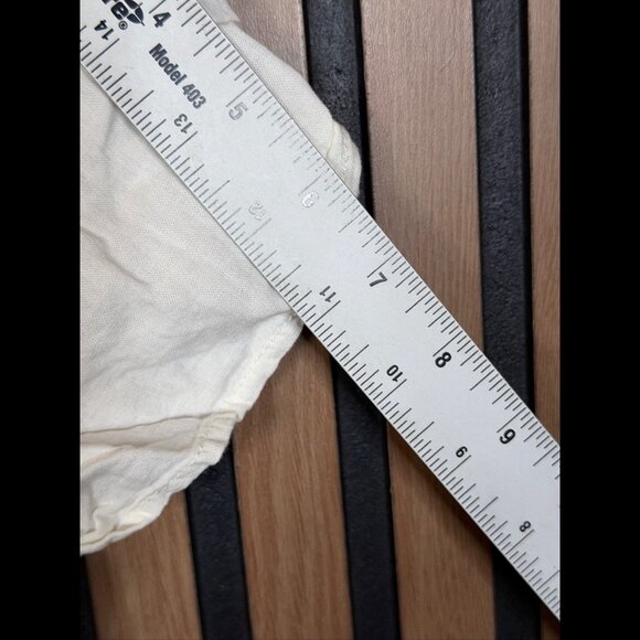 Free People Top Small Womens White Button Cropped Linen Button Front - Picture 4 of 7